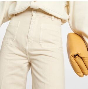 Zara Marine Cream Culottes Jeans With Pockets